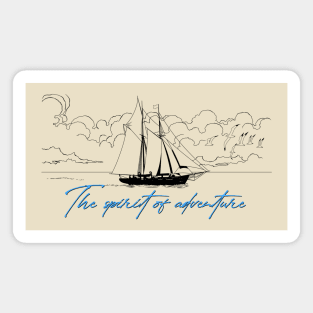 SAILBOAT, VESSEL, YACHT (black ver.) Magnet